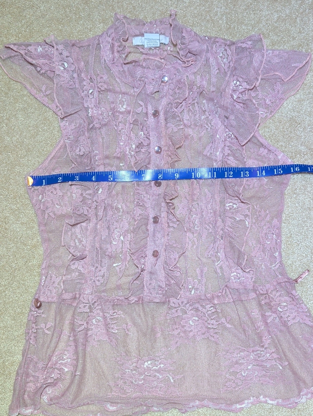 Delicate Pink Lace Ruffle Sleep Top - Picture 8 of 9